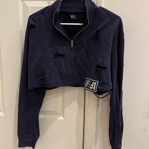 LF navy cropped sweatshirt  Size small